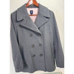 GAP Double Breasted Pea Coat Womens Large L Wool Peacoat  Jacket Overcoat Y2K